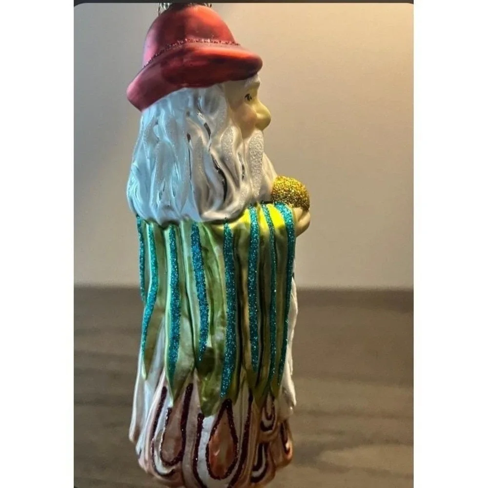 Inge-Glas Germany Hand Blown Glass Santa Christmas Ornament 6